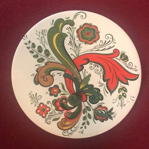 Round Berggren Antique‎ Swedish Tile trivet  #99 Made in the USA